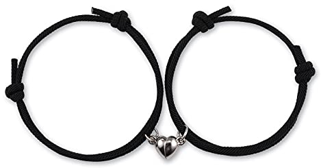 VGWON Bracelet Magnétique de L'âme Sœur, Cadeaux pour Couple Homme Femme, 2 Bracelets D'amour Assortis Faits à la Main