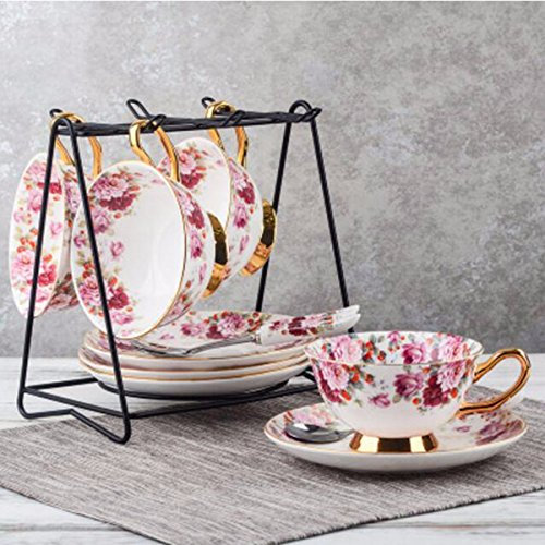 SXLSZ Kaffeetassen Europ?ische Bone China Kaffeetasse Set Nachmittag Cup Vintage - Britische Stiegen Im Regal,V
