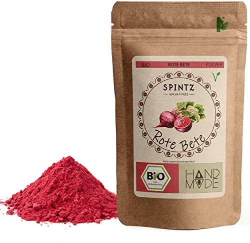 SPINTZ® 1000g Bio Rote Bete gemahlen - Pulver in Premium Qualität - Pulver aus echter Roter Beete - 100% natürlich - aus biologischem Anbau - vegan