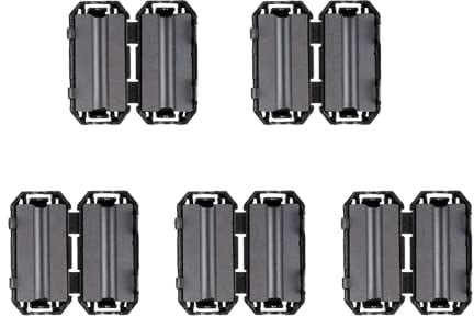 HUAREW Noise Suppressor Cable Clamp Black Clip Type Ferrite Ring RFI EMI for 3.5mm (Pack of 5)