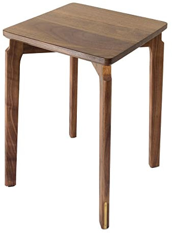 BOGAOJC Taburetes de madera de nogal negro de 18 pulgadas, sillas sin respaldo apilables para sala de estar, comedor, dormitorio, juego de 1, nogal