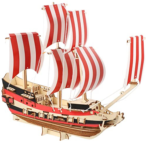 ibasenice 1 Set Puzzle 3d a Vela Costruzione Barca Nautico Puzzle Meccanici in Legno Modello Di Nave Nave e in Legno 3d Modelli in Manuale Barca a Vela in Di