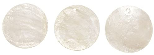 AUNEVN 100X Perles Plate en Nacre Coquillage Rond 35mm Blanc