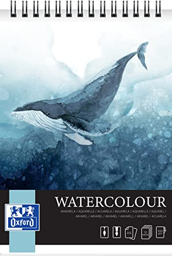 Oxford A4 Aquarellblock, 10 Blatt, 300g, auf Spirale auf kürzerer Seite