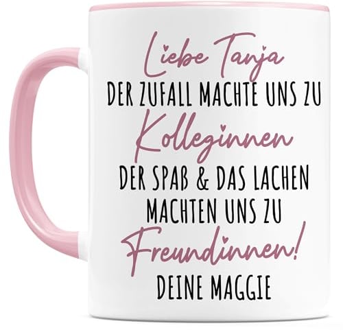Kolleginnen Tasse Personalisiert Der Zufall machte uns zu Kolleginnen Freundinnen Lieblingskollegin Beste Kollegin Abschied Geschenk Abschiedsgeschenk