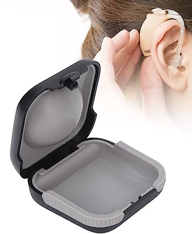Hearing Aid Storage Case Black Deaf Aid Storage Box Portable Waterproof Hearing Aid Storage Box Accessory for Elderly