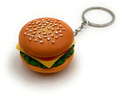 H-Customs Burger Fast Food Essen Cheeseburger Schlüsselanhänger Anhänger bunt