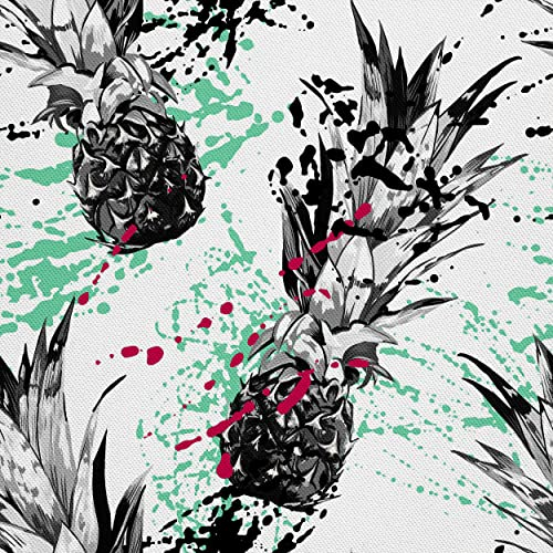 HEKO PANELS Stoff Oxford Wasserdichte Meterware Canvas-Stoff Polyester Stoff Zum Nähen Nähstoffe Möbelstoffe Dekostoffe Handwerken Wasserabweisend Blickdicht Ananas 5 Meter 155 x 500 cm