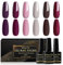 Shining She UV Nagellack, 6 Farben Glitzer Rot Rose Braun Gel Nagellack Set Soak-Off UV Gel Nail Polish Herbst Winter Maniküre Set für Anfänger Nail Art Salon DIY, 8ML