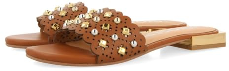 GIOSEPPO Sandalias Tipo Pala Color Cuero con Adornos DE TACHAS para Mujer LABIN