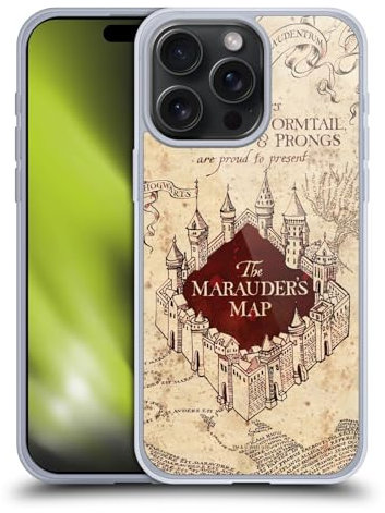 Head Case Designs Officially Licensed Harry Potter The Marauder's Map Prisoner Of Azkaban II Gel Case [Military Grade Protection] Compatible With Apple iPhone 15 Pro Max