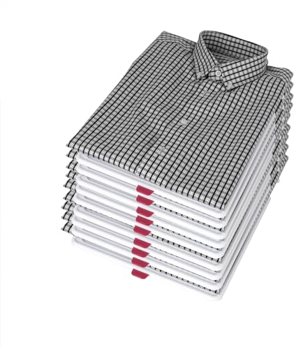 Adorila 10 Pack T Shirt Organizer Closet Organizer, Detachable Stackable Clothing Trays, Folding Shirt Receipt Board Shirt Dividers Organizer (Medium)