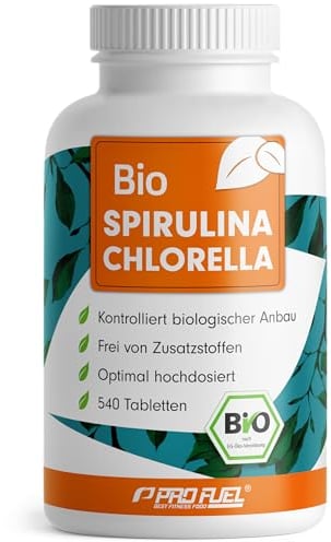 Bio Spirulina & Chlorella Presslinge 600x - optimal hochdosiert - 3000 mg Spirulina & 3000 mg Chlorella aus kontrolliertem Bio-Anbau - ohne Zusatzstoffe - laborgeprüft mit Zertifikat - 100% vegan