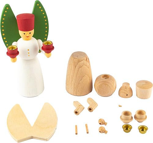 Holzwaren Egermann Erzgebirge - Bastelset Engel- winterliche Stimmung und festlichen Glanz direkt zu Ihnen nach Hause - traditionelle Weihnachtsdekoration - ca 14 cm hoch - Made in Germany