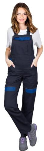 SALOPETTE PROTETTIVA DA DONNA CORTON-L-B, Cotone 100%, Grammatura 260 g/m², Tasche Multifunzione, Elementi Riflettenti, Colore: blu navy-blu, Taglia 42