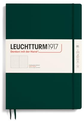 LEUCHTTURM1917 370272 - Taccuino Master Slim (A4+), copertina rigida, 123 pagine numerate, verde foresta, a pois
