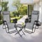 ML-Design 3-teiliges Sonnenliege Set klappbar, Gartenliege Set mit Tisch, Grau, Liegestuhl mit verstellbarem Kopfpolster & Rückenlehne, wetterfest/Outdoor, Relaxliege Gartenstuhl mit Getränkehalter