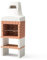 MOVELAR - Barbacoa de Obra Prefabricada de Leña y Carbón Modelo Nazca 70 (Blanco, Naranja - 86,5 x 58 x 240 cm) REF: M00494 - Cocina de Exterior Compacta para Jardín, Terraza o Patio