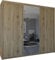 MN Furniture Harlem Sliding Door Wardrobe 250cm White, Grey, Black, Walnut, Wenge, Oak (Oak, 250)