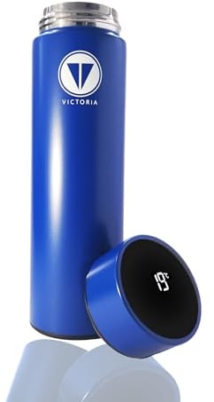 Insulated Water Bottle,Travel Mugs, 500ml LED Temperature Display Smart Water Cup, Stainless Steel Vacuum Drink Flasks, Cold & Hot Sport Drink Bottle for Gym, Office, Cycling (Blue)