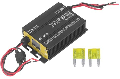 ANKROYU Controlador de refuerzo solar BM-4072, controlador de placa solar de aleación de aluminio, regulador de voltaje de placa solar de alta eficiencia para vehículos eléctricos