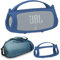 Funda de silicona y funda de viaje para altavoz Bluetooth portátil JBL Charge 4/Charge 5, funda de accesorios para altavoz JBL Charge 5 / Charge 4 (funda azul oscuro)