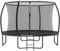 SONGMICS Trampolin 366 cm d, Gartentrampolin für Kinder mit Sicherheitsnetz, 180 cm hohe Gebogene Stangen, Randabdeckung, Leiter, Stahlrahmen, schwarz STR122B01