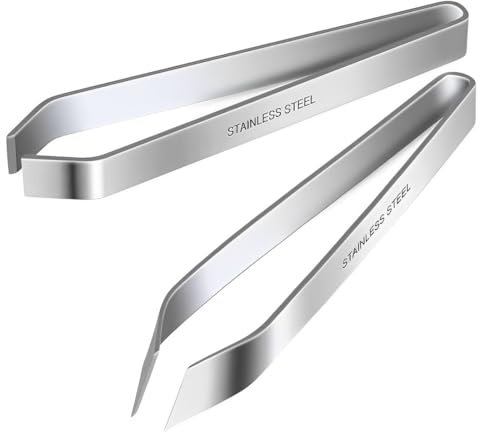 EIHI Lot de 2 Pinces Cuisine en Acier Inoxydable pour Enlever les Arêtes de Poisso Pince à désarêter Professionnelle, Pince à Arêtes Pincette pour Poisson Pince epiler Poisson(Incliné, Plat)