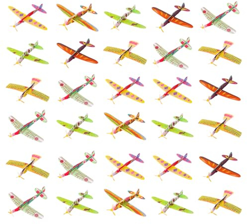 CATELL 30 Stück Gleitflugzeuge Set, Styroporflieger Flugzeug Styropor Kinder Gleiter Flieger Flieger styropor Kinder Styropor Flugzeuge für Kinders Gastgeschenke Kindergeburtstag