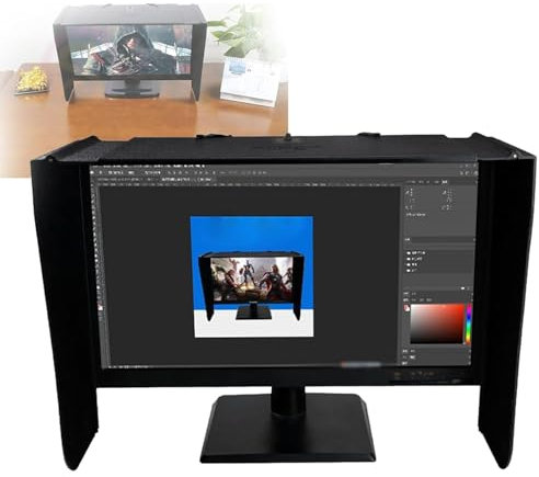 Computer-Monitor-Sonnenschutz, Blendfrei, Faltbar, Laptop-Monitor-Sonnenschutz, Breite 41–71 cm, Für Druck Und Grafikdesign, Desktop- Und Laptop-Schutz