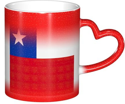 YQTGBCED Bandiera del Cile Stampa Creative Colore Cambiare Mug,Tazze di caffè sensibili al calore,Tazza magica personalizzata con design unico