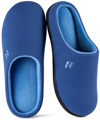 RockDove Women's Original Two-Tone Memory Foam Slipper, Size 5/6 UK Women, Indigo
