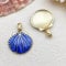 Lot de 10 pendentifs en Forme de Coquille Saint-Jacques Bleue pour la Fabrication de Bijoux, 10 pièces, 20 x 26 mm