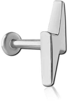 viva-adorno Tragus Helix Piercing Labret Lippen Cartilage Knorpel Conch Ohr Piercing Stecker Innengewinde Blitz Flash Z590