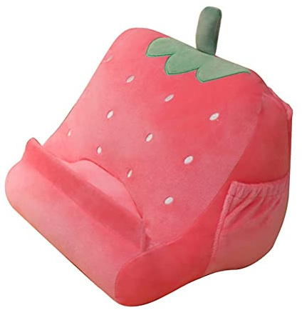 SUPYINI Tablet Pillow Stand Tablet Holder Pillow Kids Plush with Front Panel & Storage Pockets for ipad Phone Homework Travel (E)