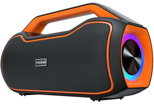Portable Bluetooth Speaker Wireless, 200W Peak Loud Sound, Bass Boost w/2 * Woofer/2 * Tweeter IP65 Waterproof Outdoor Speaker Supporting DSP/TWS/AUX/TF/BT5.4, Suitable for Parties, Beaches, Camping