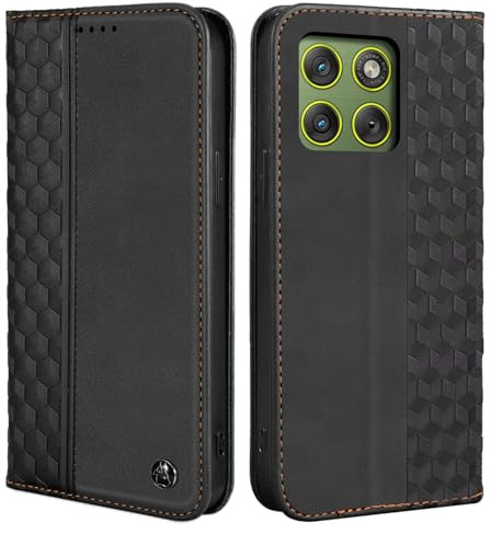 CXTcase Handyhülle für Motorola Edge 70 Hülle, Schwarz | Lederhülle Flip Case, PU Leder Stoßfeste Magnetische Schutzhülle Tasche für Motorola Edge 70
