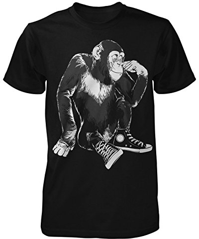 Chimpanse T-Shirt AFFE Trend Gorilla Monkey Oldschool Retro Shoes Schuhe Kult