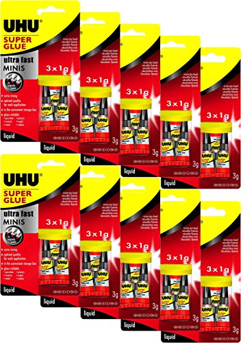 UHU 45415 SEKUNDENKLEBER blitzschnell Minis 3 x 1 g (10 Packungen)