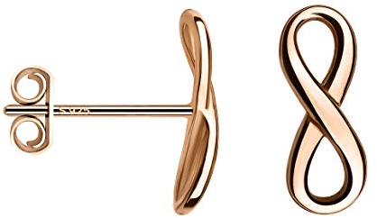 SOFIA MILANI - Boucles d'Oreilles pour Femme en Argent 925 - Plaqué Or Rose - Boucles d'Oreilles avec Motif en Forme de Clous d'Infini - 20588
