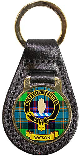 I LUV LTD Leather Key Fob Scottish Clan Crest Watson Scottish Made