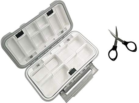 Waterproof Fishing Lure Box - Spoon Hooks Baits Storage Tackle Box Containers for Casting & Fly Fishing - Large/Medium/Small Lure Case Available (Gray-Medium)