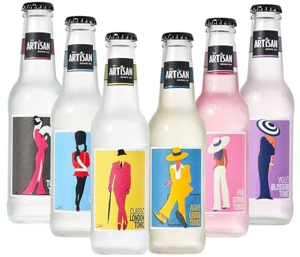 The Artisan Drinks Company Tonic Water Mixed Case - 200mlx24 Bottles - Tonic Water for Gin - Natural Ingredients - Flavoured Tonic Water - Mixer Range for Your Favourite Gin, Vodka & Rum