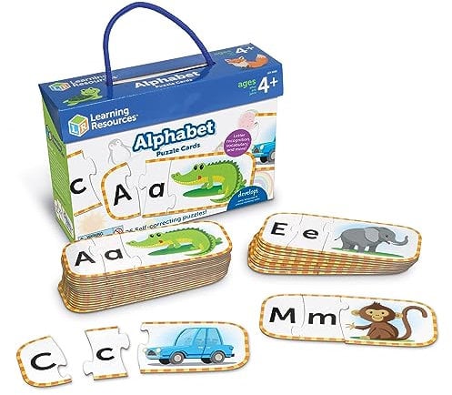 Learning Resources Alphabet-Puzzlekarten, Vorbereitendes Lernen im Vorschulalter, Puzzles zur Eigenüberprüfung, ab 4 Jahren
