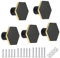 IGNPION 5pcs Hexagon Brass Drawer Wardrobe Kitchen Door Knob Vintage Cabinet Pull Door Handle Cupboard Hardware for Home Decorating, Black