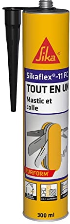 SIKA - Mastic joint et colle multi-usages - Tout en un - Multisupports - Sikaflex 11 FC Purform Noir - Intérieur et extérieur - Idéal travaux de bricolage - Durcit rapidement - 300 ml