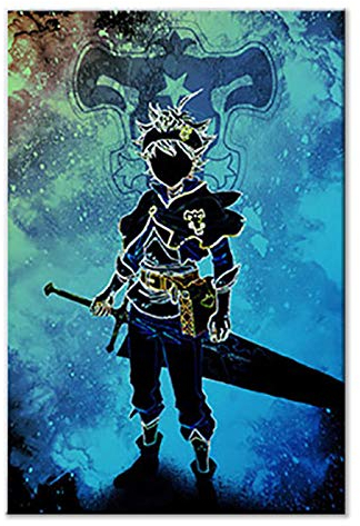 HERWS Leinwand Bilder Black Clover Classic Poster Leinwand Wandkunst Dekoration Drucke Für Lebende Kinder Kinderzimmer Home Schlafzimmer Dekor