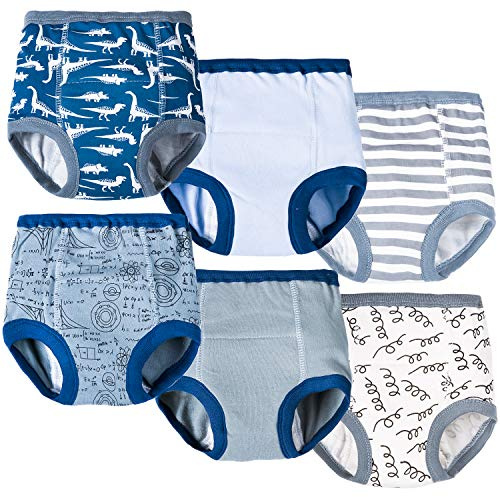 Joyo roy Baby Potty Training Pants for Baby Boy 6pcs Reusable Training Pants 100% Cotton Toilet Cloth Nappies Size 5 Reusable Diapers for Toddlers Absorbent Thick Padded Underwear for Toddlers Boy
