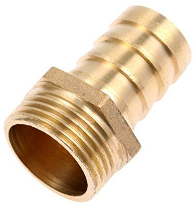 Garden Hose Connector 1Pc Brass 3/41/2/1 Pipe Fitting Male Thread to Pipe Barb Hose Tail Adaptor Fitting Connector PC16-06 PC19-04 PC19-06 PC25-1 (Color : PC25 1)