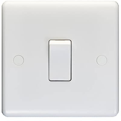 Eurolite Enhance White Plastic 10A 1 Gang 1 way switch